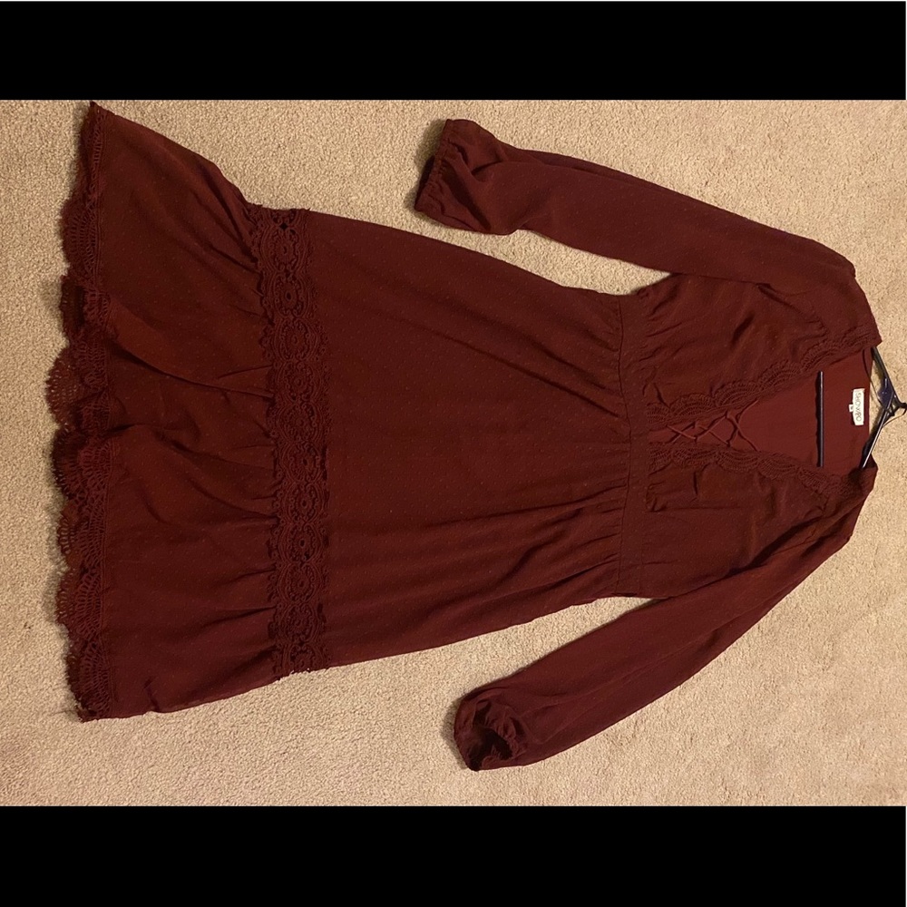 Showpo Long Sleeved Maxi Dress in Wine